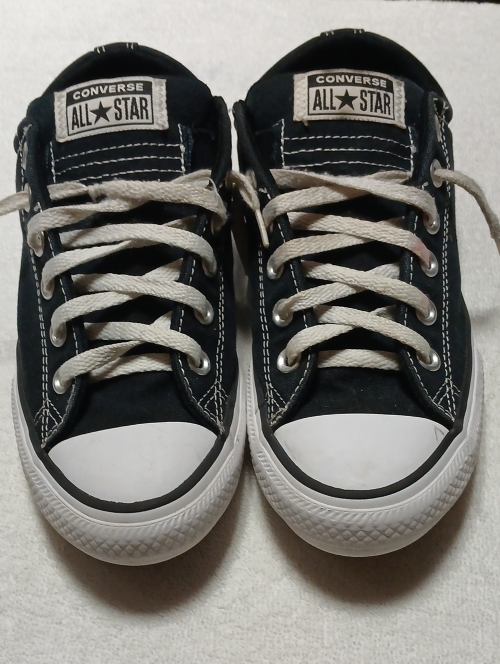Converse Kids Black Low Top All Star Sneakers with White Accents